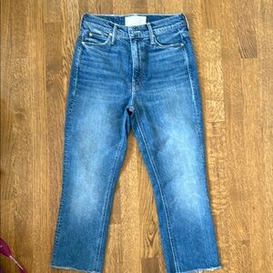 MOTHER Cropped Blue Jeans